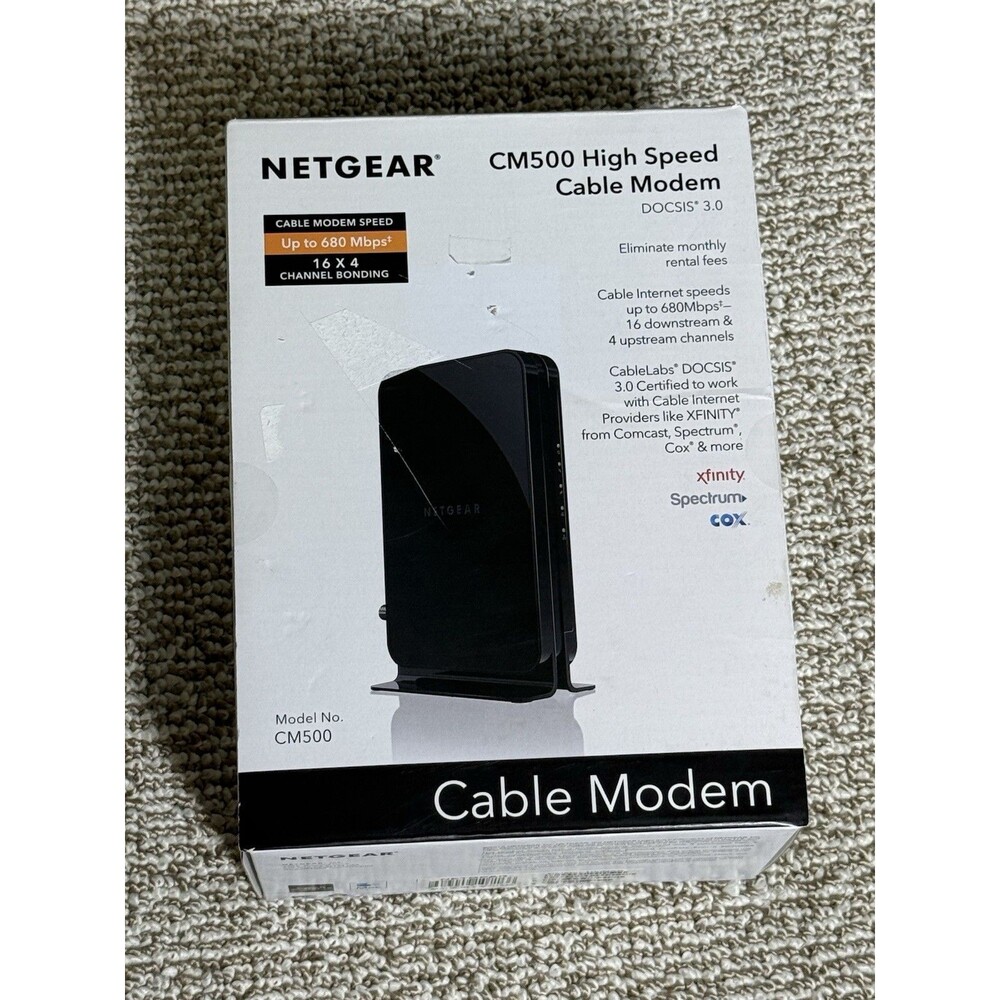 NETGEAR CM500 High Speed Cable Modem | DOCSIS 3.0 | CM500-100NAS - New Open Box